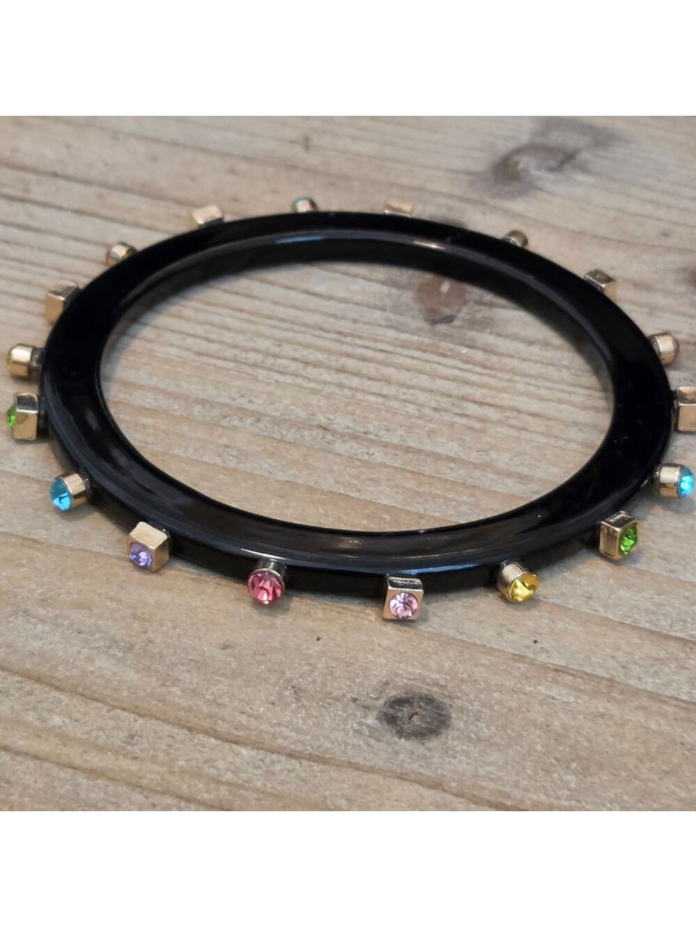 Smith & Co. Black Multicolored City Girl Jewel Bangle Bracelet